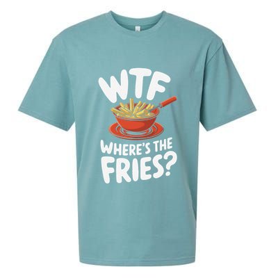 Wtf WhereS The Fries Funny Expression Sueded Cloud Jersey T-Shirt