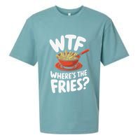 Wtf WhereS The Fries Funny Expression Sueded Cloud Jersey T-Shirt
