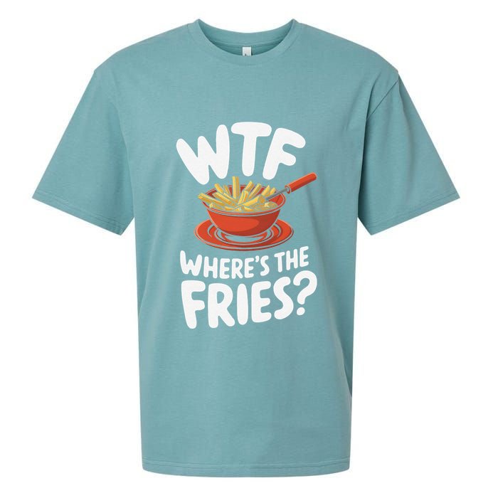 Wtf WhereS The Fries Funny Expression Sueded Cloud Jersey T-Shirt