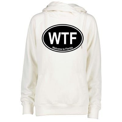 Wtf Welcome To Florida Womens Funnel Neck Pullover Hood
