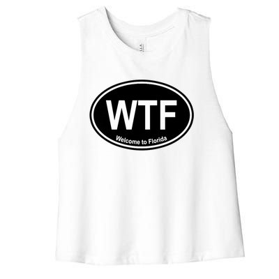 Wtf Welcome To Florida Women's Racerback Cropped Tank