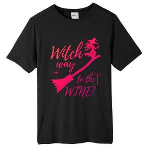 Witch Way To Wine Spooky Graphic Halloween Ing Graphic Meaningful Gift Tall Fusion ChromaSoft Performance T-Shirt