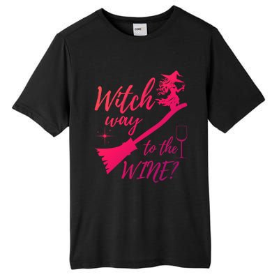 Witch Way To Wine Spooky Graphic Halloween Ing Graphic Meaningful Gift Tall Fusion ChromaSoft Performance T-Shirt