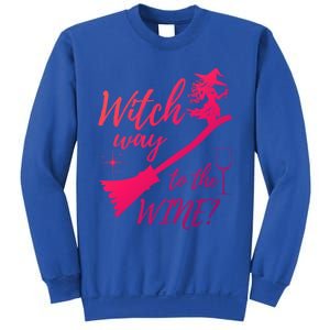 Witch Way To Wine Spooky Graphic Halloween Ing Graphic Meaningful Gift Sweatshirt