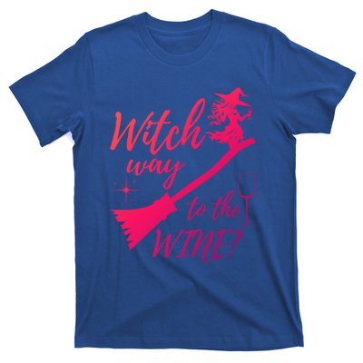 Witch Way To Wine Spooky Graphic Halloween Ing Graphic Meaningful Gift T-Shirt