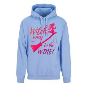 Witch Way To Wine Spooky Graphic Halloween Ing Graphic Meaningful Gift Unisex Surf Hoodie