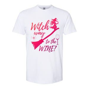 Witch Way To Wine Spooky Graphic Halloween Ing Graphic Meaningful Gift Softstyle CVC T-Shirt