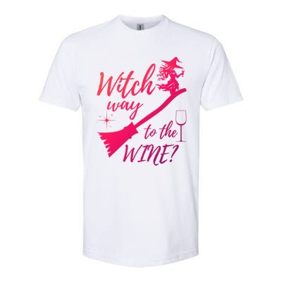 Witch Way To Wine Spooky Graphic Halloween Ing Graphic Meaningful Gift Softstyle® CVC T-Shirt