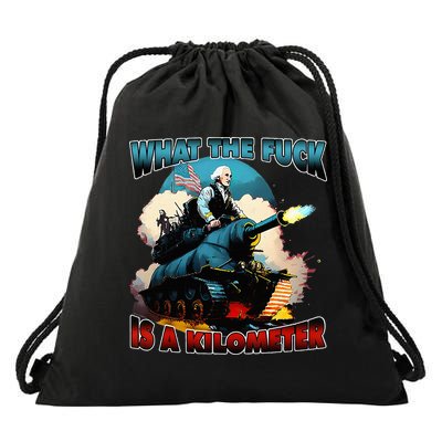 WTF What The Fuck Is A Kilometer George Washington Funny Drawstring Bag