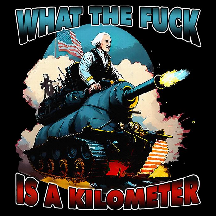 WTF What The Fuck Is A Kilometer George Washington Funny Flat Bill Trucker Hat
