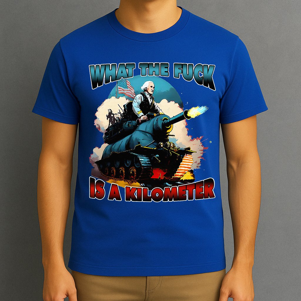 WTF What The Fuck Is A Kilometer George Washington Funny T-Shirt