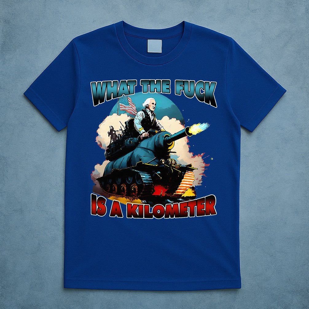 WTF What The Fuck Is A Kilometer George Washington Funny T-Shirt