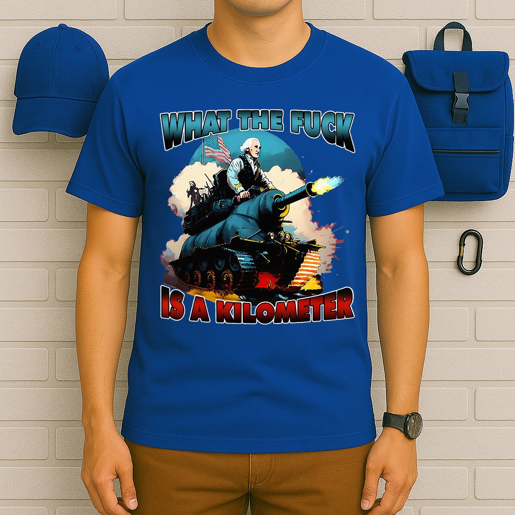 WTF What The Fuck Is A Kilometer George Washington Funny T-Shirt