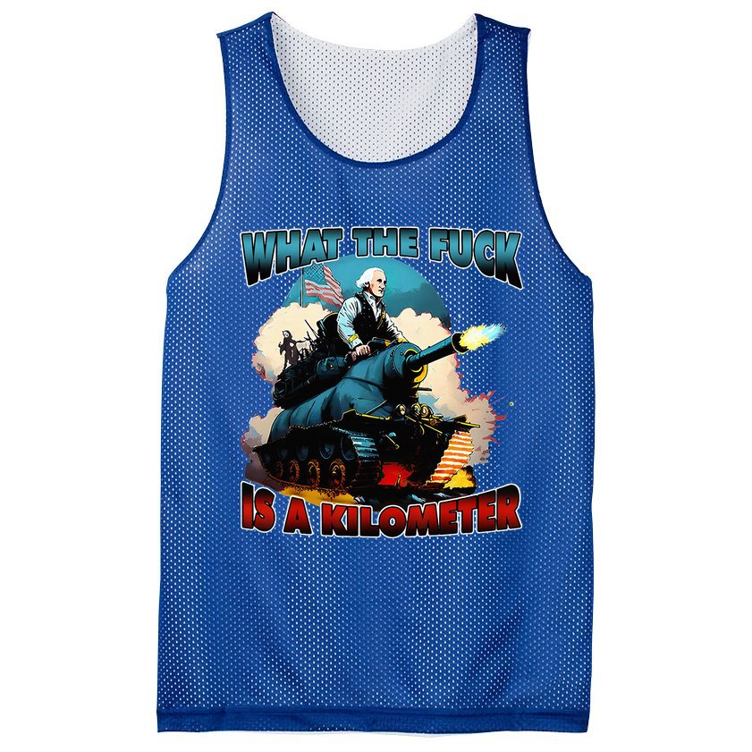 WTF What The Fuck Is A Kilometer George Washington Funny Mesh Reversible Basketball Jersey Tank