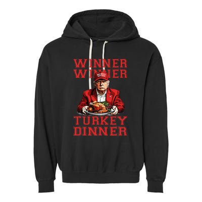 Winner Winner Turkey Dinner Humor Funny Trump Thanksgiving Garment-Dyed Fleece Hoodie