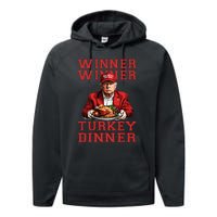 Winner Winner Turkey Dinner Humor Funny Trump Thanksgiving Performance Fleece Hoodie