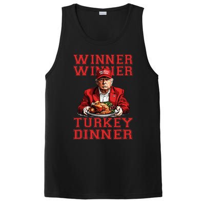 Winner Winner Turkey Dinner Humor Funny Trump Thanksgiving PosiCharge Competitor Tank