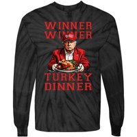 Winner Winner Turkey Dinner Humor Funny Trump Thanksgiving Tie-Dye Long Sleeve Shirt