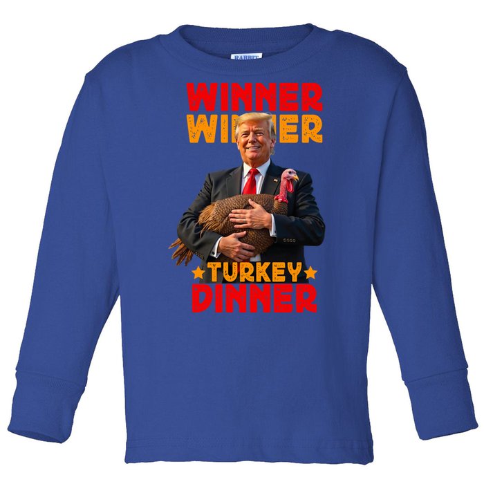 Winner Winner Turkey Dinner Funny Trump Thanksgiving Gift Toddler Long Sleeve Shirt