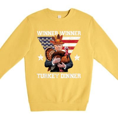 Winner Winner Turkey Dinner Trump Thanksgiving Fun Premium Crewneck Sweatshirt