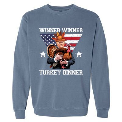 Winner Winner Turkey Dinner Trump Thanksgiving Fun Garment-Dyed Sweatshirt