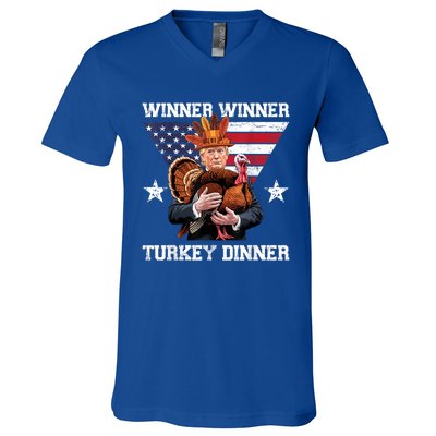 Winner Winner Turkey Dinner Trump Thanksgiving Fun V-Neck T-Shirt