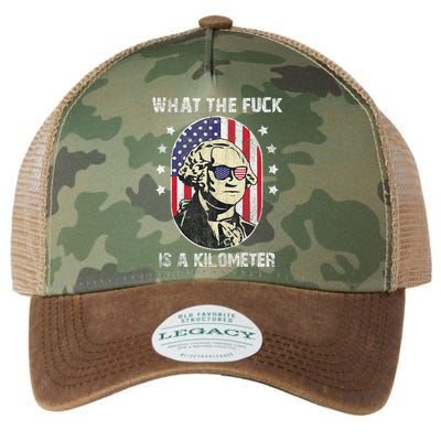 WTF What The Fuck Is A Kilometer George Washington Vintage Legacy Tie Dye Trucker Hat