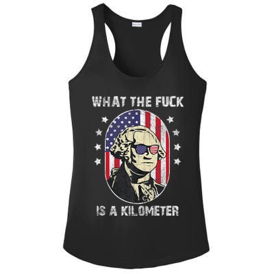 WTF What The Fuck Is A Kilometer George Washington Vintage Ladies PosiCharge Competitor Racerback Tank