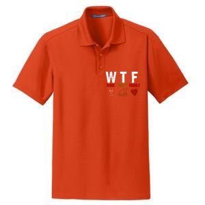 WTF Wine Turkey Family Thanksgiving Dinner Dry Zone Grid Polo