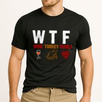 WTF Wine Turkey Family Thanksgiving Dinner Cooling Performance Crew T-Shirt