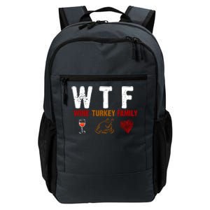 WTF Wine Turkey Family Thanksgiving Dinner Daily Commute Backpack