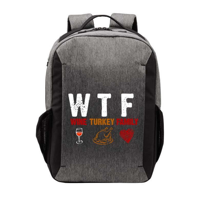 WTF Wine Turkey Family Thanksgiving Dinner Vector Backpack