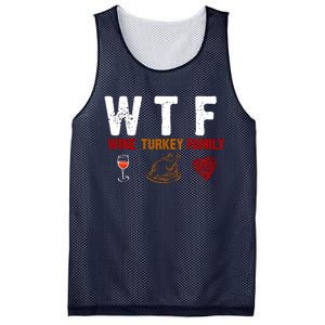 WTF Wine Turkey Family Thanksgiving Dinner Mesh Reversible Basketball Jersey Tank