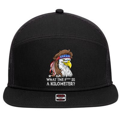 WTF What The Fuck Is A Kilometer George Washington Eagle Mullet 7 Panel Mesh Trucker Snapback Hat