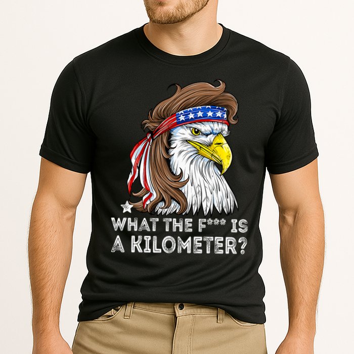 WTF What The Fuck Is A Kilometer George Washington Eagle Mullet Cooling Performance Crew T-Shirt