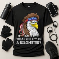 WTF What The Fuck Is A Kilometer George Washington Eagle Mullet Cooling Performance Crew T-Shirt