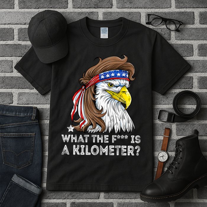 WTF What The Fuck Is A Kilometer George Washington Eagle Mullet Tall T-Shirt