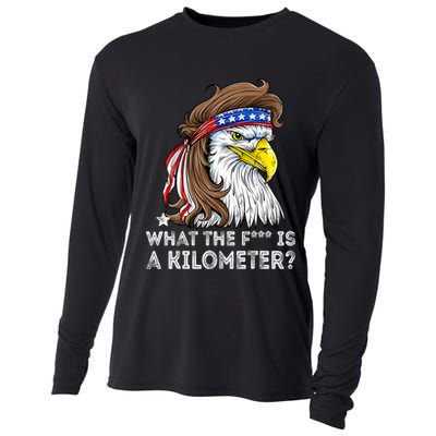 WTF What The Fuck Is A Kilometer George Washington Eagle Mullet Cooling Performance Long Sleeve Crew
