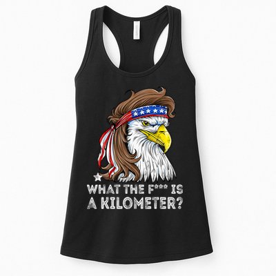 WTF What The Fuck Is A Kilometer George Washington Eagle Mullet Womens Tank Top