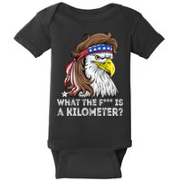 WTF What The Fuck Is A Kilometer George Washington Eagle Mullet Baby Bodysuit