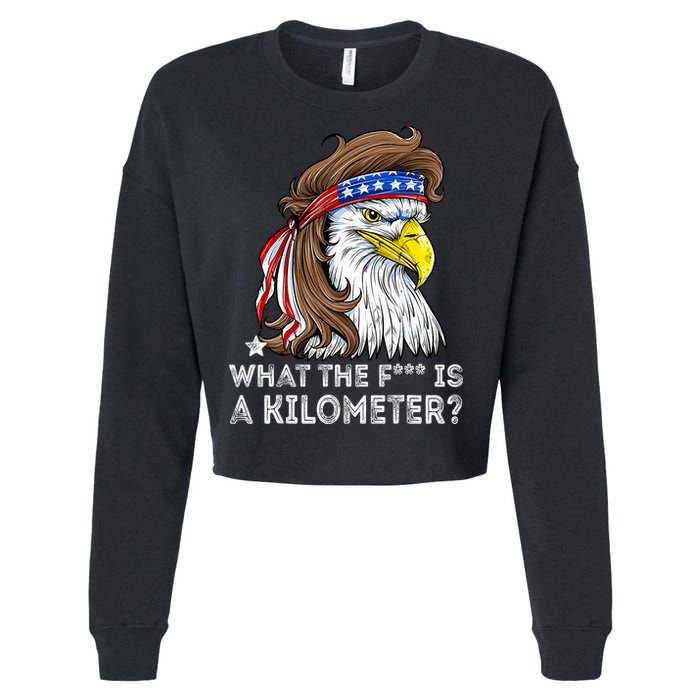 WTF What The Fuck Is A Kilometer George Washington Eagle Mullet Cropped Pullover Crew