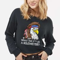 WTF What The Fuck Is A Kilometer George Washington Eagle Mullet Cropped Pullover Crew
