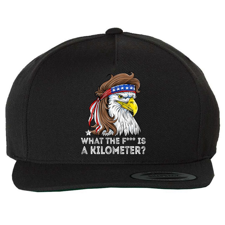 WTF What The Fuck Is A Kilometer George Washington Eagle Mullet Wool Snapback Cap