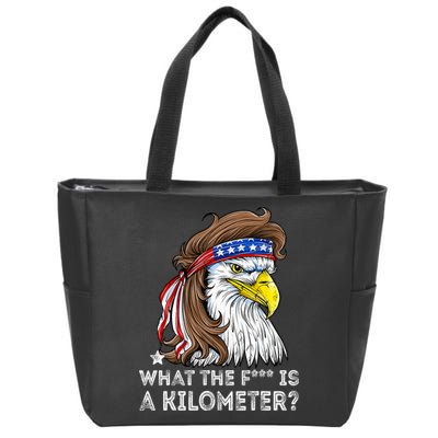 WTF What The Fuck Is A Kilometer George Washington Eagle Mullet Zip Tote Bag
