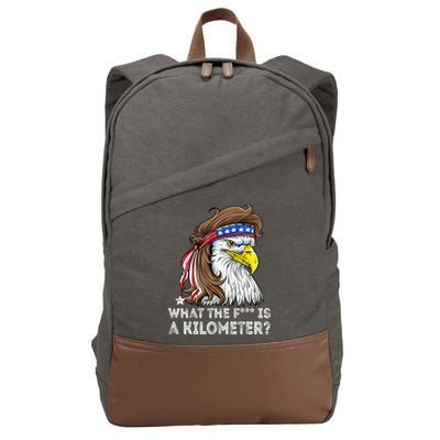 WTF What The Fuck Is A Kilometer George Washington Eagle Mullet Cotton Canvas Backpack