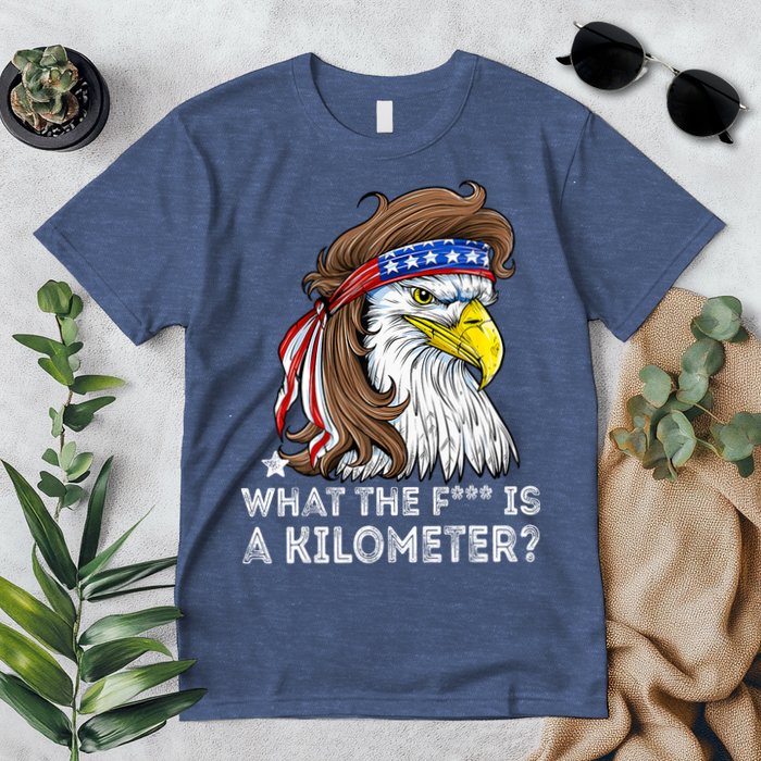 WTF What The Fuck Is A Kilometer George Washington Eagle Mullet Premium T-Shirt