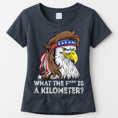 WTF What The Fuck Is A Kilometer George Washington Eagle Mullet Womens T-Shirt