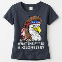 WTF What The Fuck Is A Kilometer George Washington Eagle Mullet Womens T-Shirt