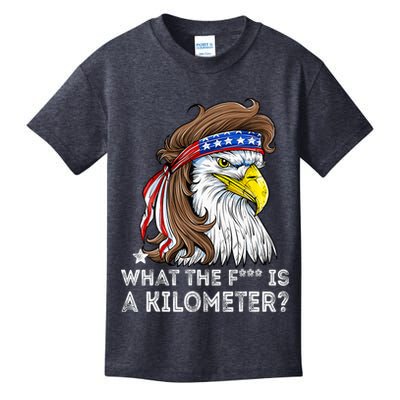 WTF What The Fuck Is A Kilometer George Washington Eagle Mullet Kids T-Shirt