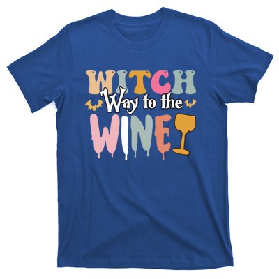 Witch Way To The Wine Funny Halloween Party Design Gift T-Shirt